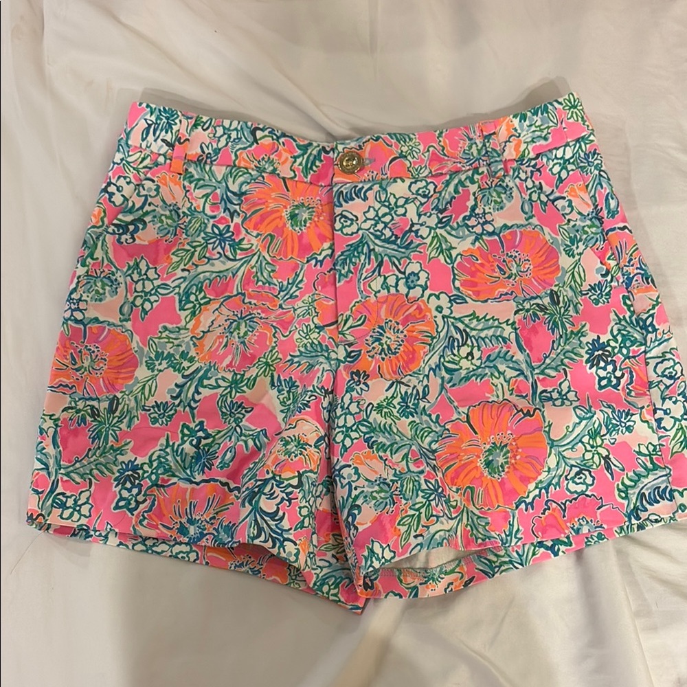 Pink and Green Floral Bermuda Shorts Summer-Ready